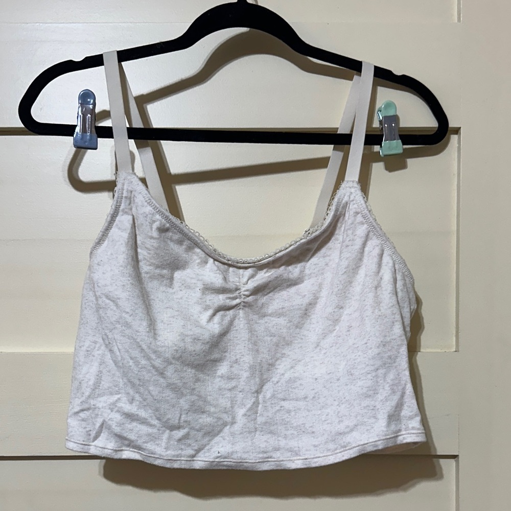 Aerie Cream Cropped Tank Top
